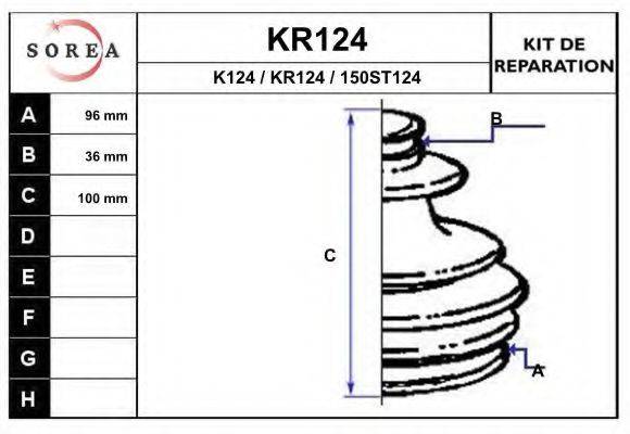 EAI KR124 Комплект пильника, приводний вал