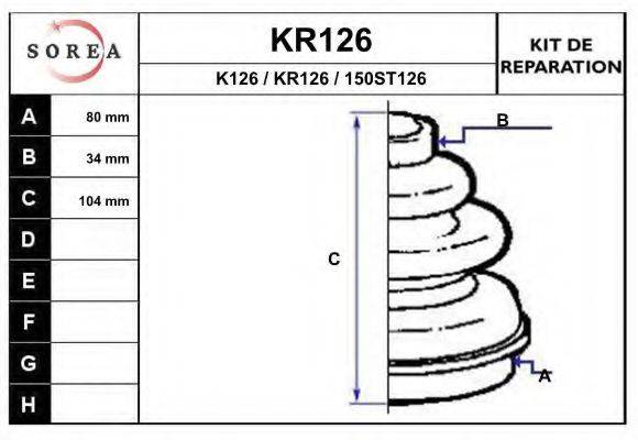 EAI KR126 Комплект пильника, приводний вал