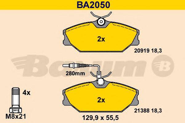 BARUM BA2050 Комплект гальмівних колодок, дискове гальмо