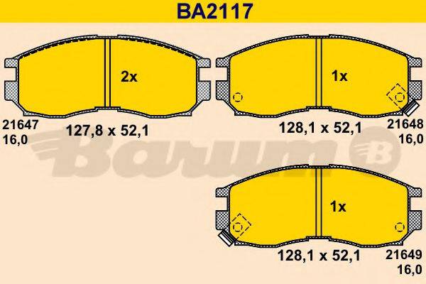 BARUM BA2117 Комплект гальмівних колодок, дискове гальмо