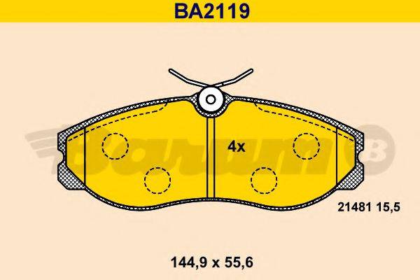 BARUM BA2119 Комплект гальмівних колодок, дискове гальмо