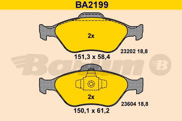 BARUM BA2199 Комплект гальмівних колодок, дискове гальмо
