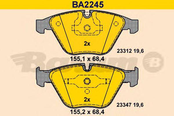 BARUM BA2245 Комплект гальмівних колодок, дискове гальмо