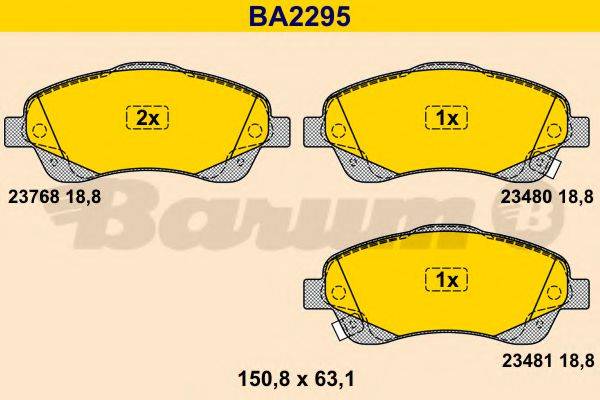 BARUM BA2295 Комплект гальмівних колодок, дискове гальмо