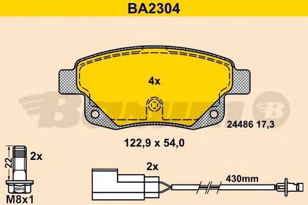 BARUM BA2304 Комплект гальмівних колодок, дискове гальмо