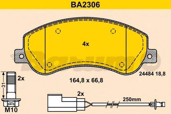 BARUM BA2306 Комплект гальмівних колодок, дискове гальмо