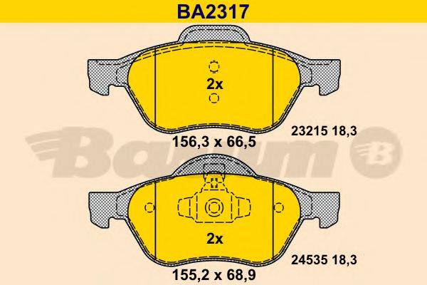 BARUM BA2317 Комплект гальмівних колодок, дискове гальмо