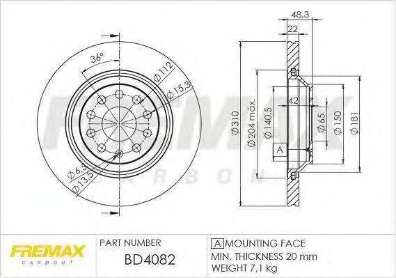 FREMAX BD4082 гальмівний диск