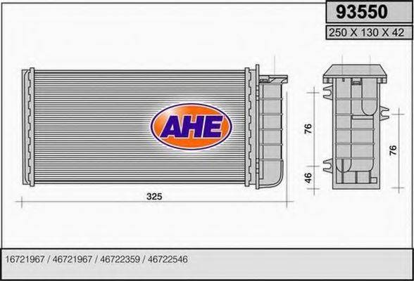 AHE 93550 Теплообмінник, опалення салону