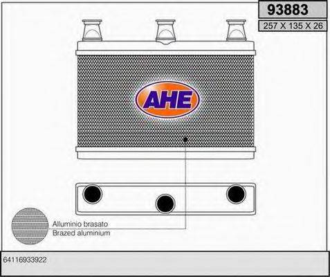AHE 93883 Теплообмінник, опалення салону