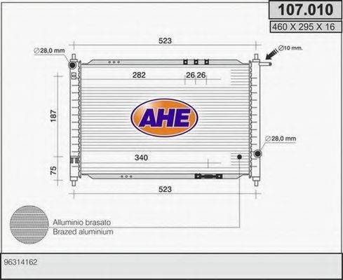 AHE 107010 Радіатор, охолодження двигуна