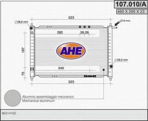 AHE 107010A Радіатор, охолодження двигуна