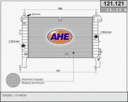 AHE 121121 Радіатор, охолодження двигуна
