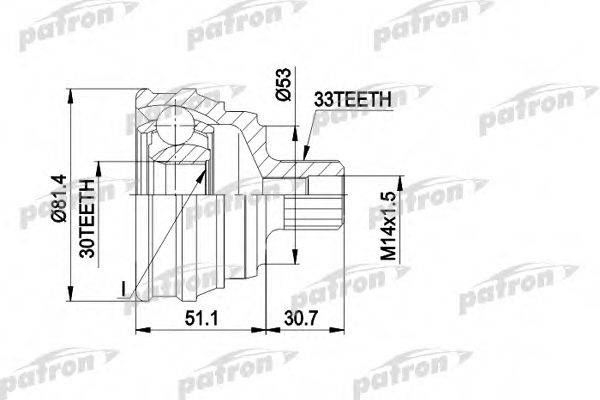 PATRON PCV1066 Шарнірний комплект, приводний вал