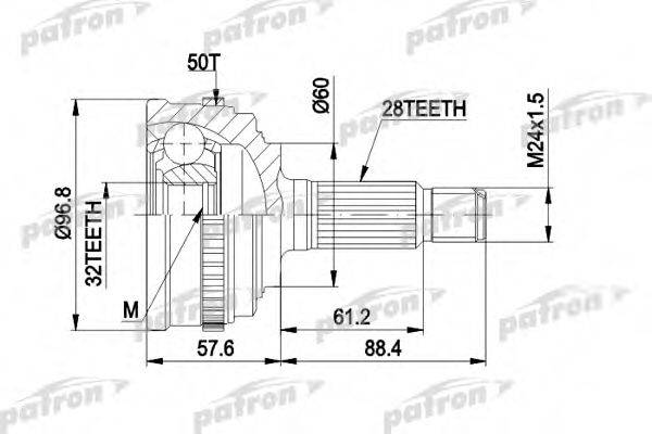 PATRON PCV1131A Шарнірний комплект, приводний вал