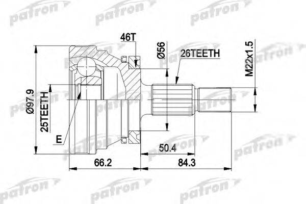 PATRON PCV1169 Шарнірний комплект, приводний вал