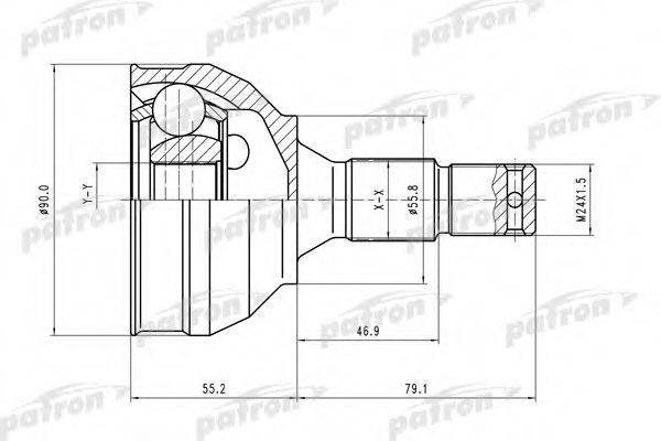 PATRON PCV1177 Шарнірний комплект, приводний вал