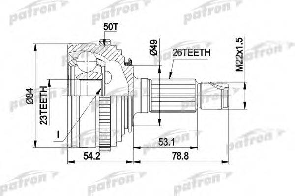 PATRON PCV1220 Шарнірний комплект, приводний вал