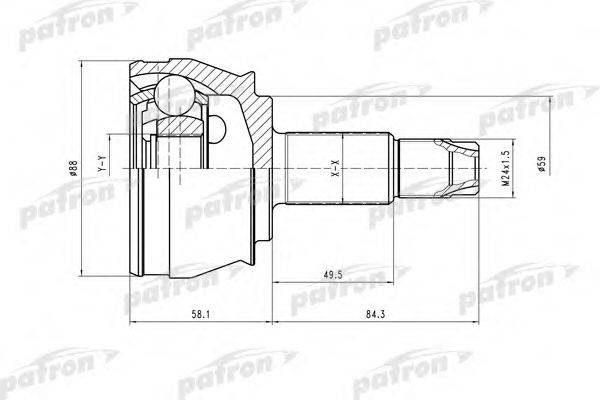 PATRON PCV1297 Шарнірний комплект, приводний вал