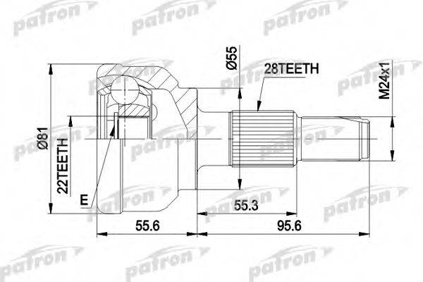PATRON PCV1300 Шарнірний комплект, приводний вал