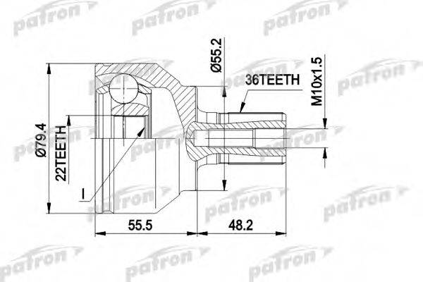 PATRON PCV1603 Шарнірний комплект, приводний вал