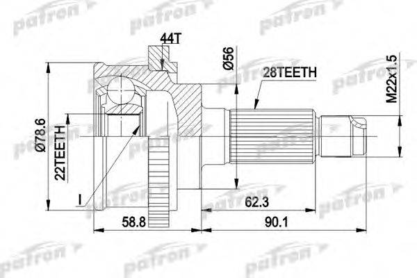 PATRON PCV3850A Шарнірний комплект, приводний вал