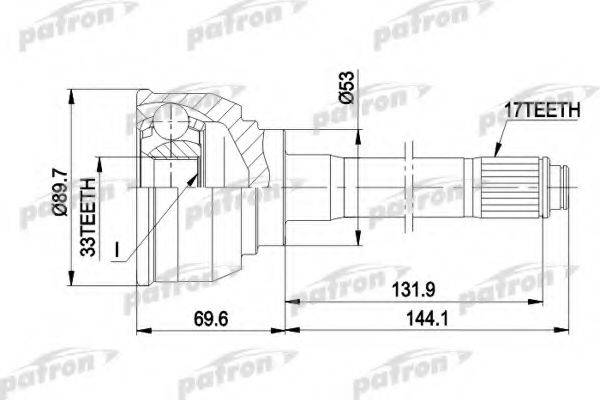 PATRON PCV9007 Шарнірний комплект, приводний вал