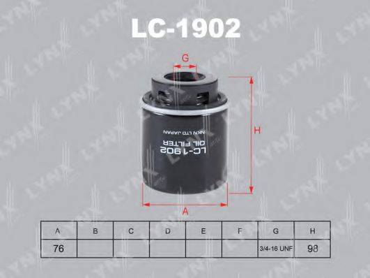 LYNXAUTO LC1902 Масляний фільтр