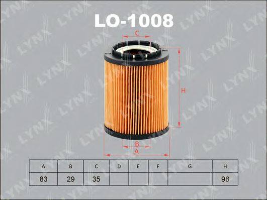 LYNXAUTO LO1008 Масляний фільтр