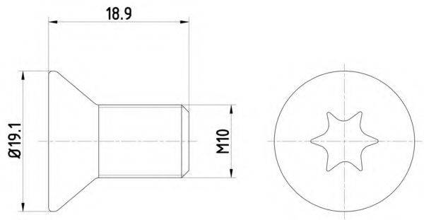 HELLA PAGID 8DZ355209101 Болт, диск гальмівного механізму