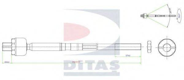 DITAS A25640 Осьовий шарнір, рульова тяга