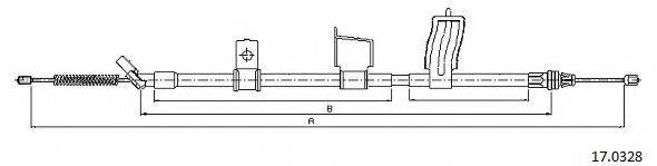 CABOR 170328 Трос, стоянкова гальмівна система