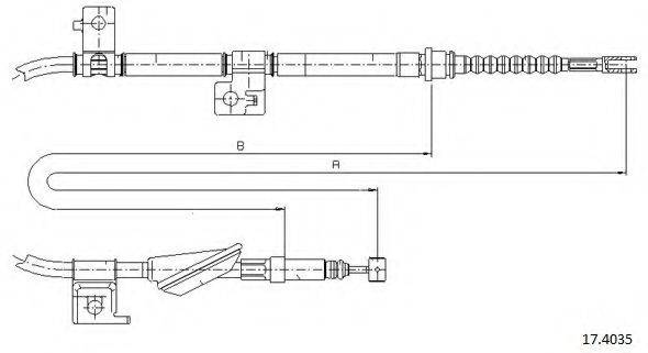 CABOR 174035 Трос, стоянкова гальмівна система