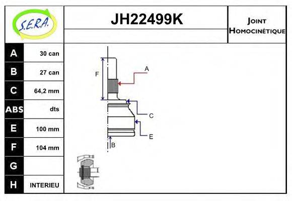 SERA JH22499K Шарнірний комплект, приводний вал