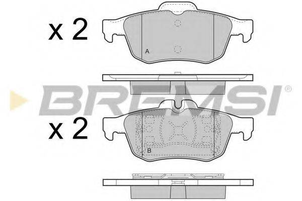 BREMSI BP3468 Комплект гальмівних колодок, дискове гальмо