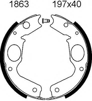 BSF 01863 Комплект гальмівних колодок, стоянкова гальмівна система