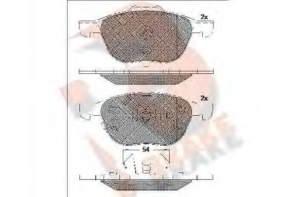 R BRAKE RB1617203 Комплект гальмівних колодок, дискове гальмо