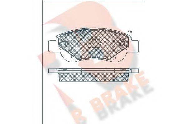 R BRAKE RB1702 Комплект гальмівних колодок, дискове гальмо