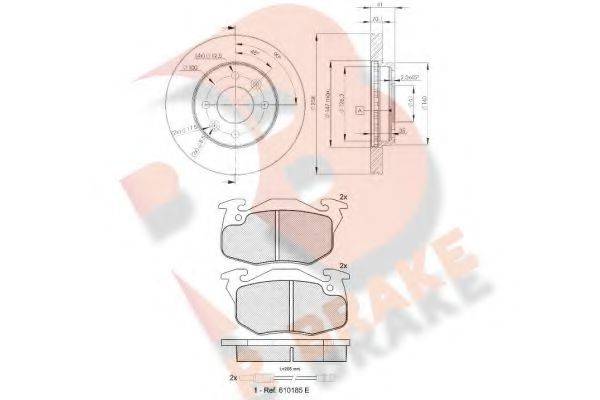 R BRAKE 3R06336572 Комплект гальм, дисковий гальмівний механізм