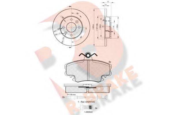 R BRAKE 3R09934705 Комплект гальм, дисковий гальмівний механізм