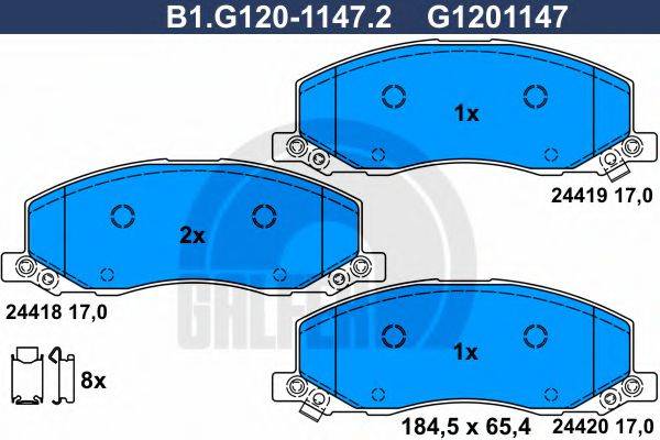 GALFER B1G12011472 Комплект гальмівних колодок, дискове гальмо