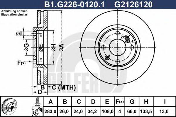 GALFER B1G22601201 гальмівний диск