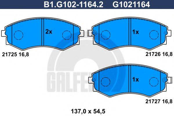 GALFER B1G10211642 Комплект гальмівних колодок, дискове гальмо