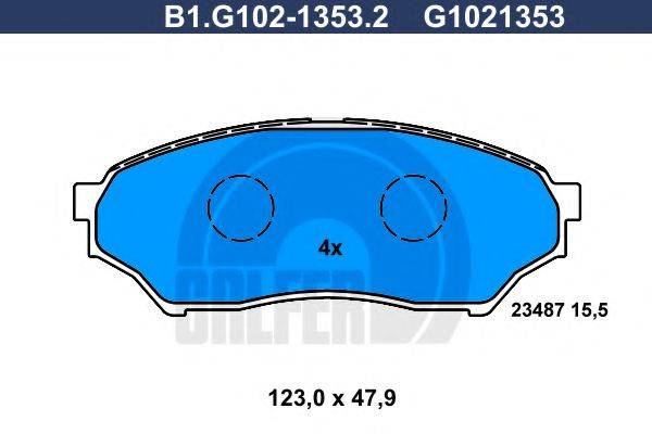 GALFER B1G10213532 Комплект гальмівних колодок, дискове гальмо