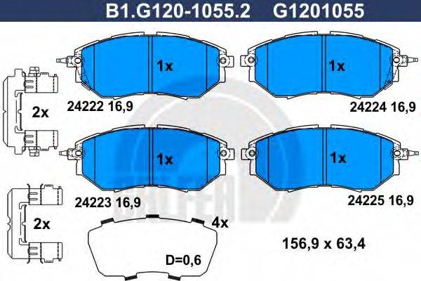 GALFER B1G12010552 Комплект гальмівних колодок, дискове гальмо