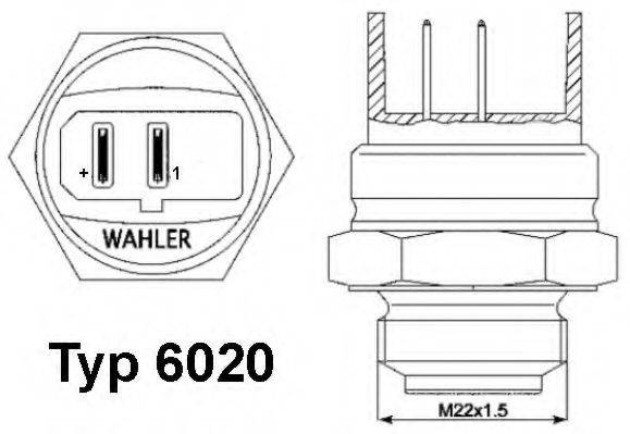 WAHLER 602095D Термівимикач, вентилятор радіатора; Термивимикач, вентилятор радіатора
