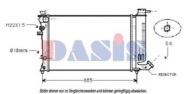 AKS DASIS 060710N Радіатор, охолодження двигуна