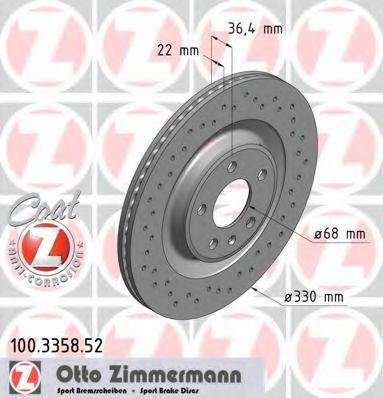 ZIMMERMANN 100335852 гальмівний диск