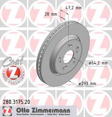 ZIMMERMANN 280317520 гальмівний диск