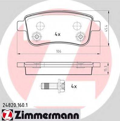 ZIMMERMANN 248201601 Комплект гальмівних колодок, дискове гальмо